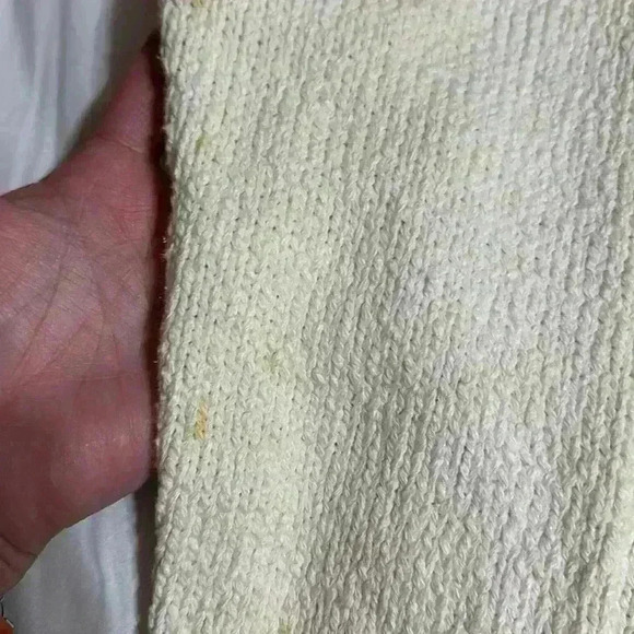 VTG Women SM Cream Knit Sweater Hand Embroidered Yarn and Button Tree Design - Picture 2 of 12